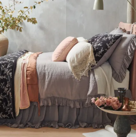 Linen Whisper Bed Skirt - Moonlight - King