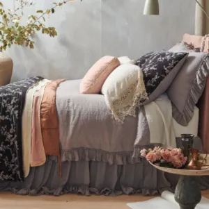 Linen Whisper Bed Skirt - Moonlight - King