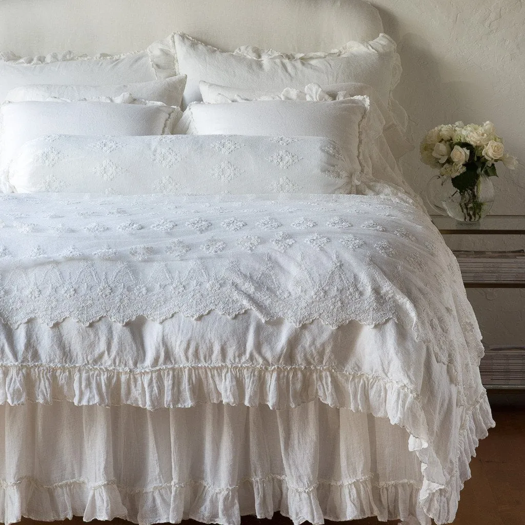 Linen Whisper Bed Skirt - Winter White - Queen
