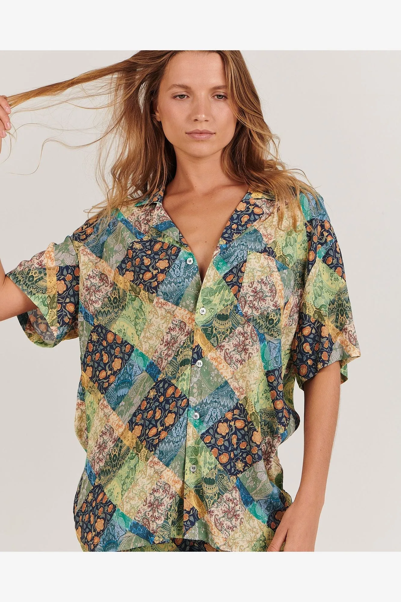LOLA SHIRT - PAISLEY PATCHWORK