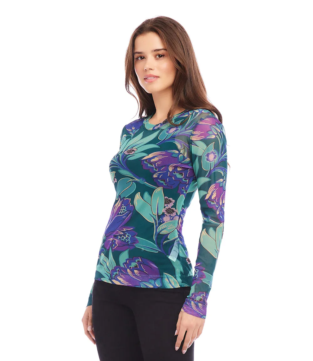 Long Sleeve Mesh Top