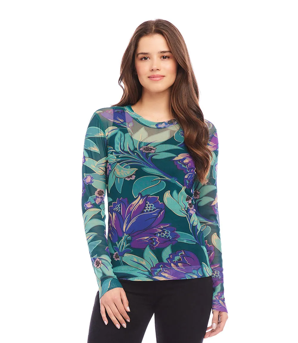 Long Sleeve Mesh Top