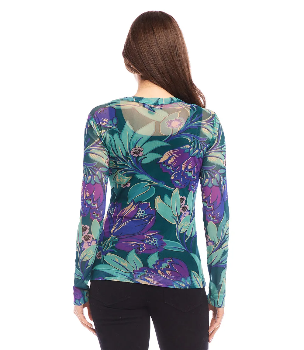 Long Sleeve Mesh Top