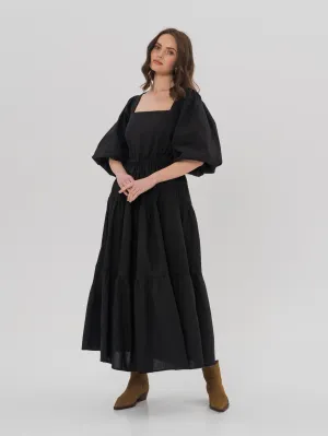 LOUISE Midi Dress in Black