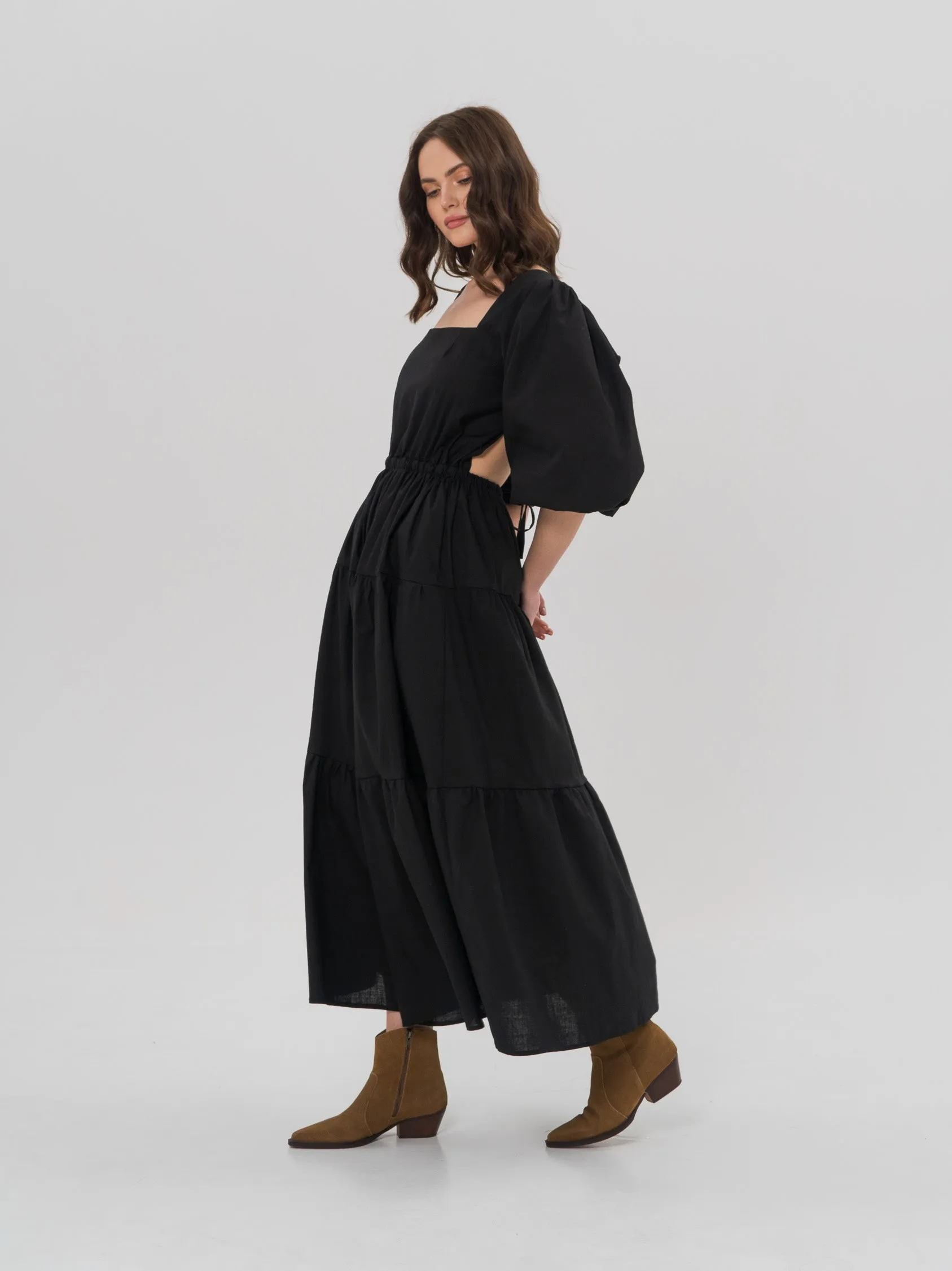 LOUISE Midi Dress in Black