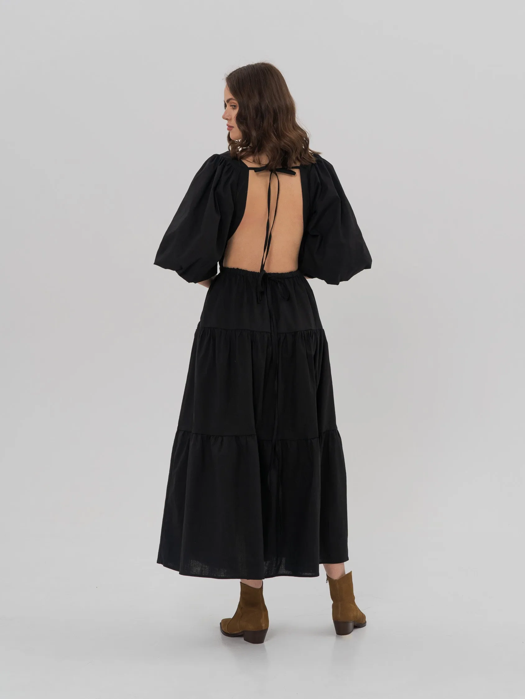 LOUISE Midi Dress in Black