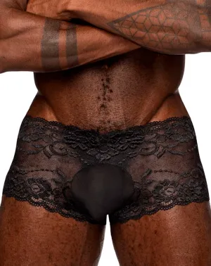 Male Power 127-280 Sassy Lace Mini Short Black