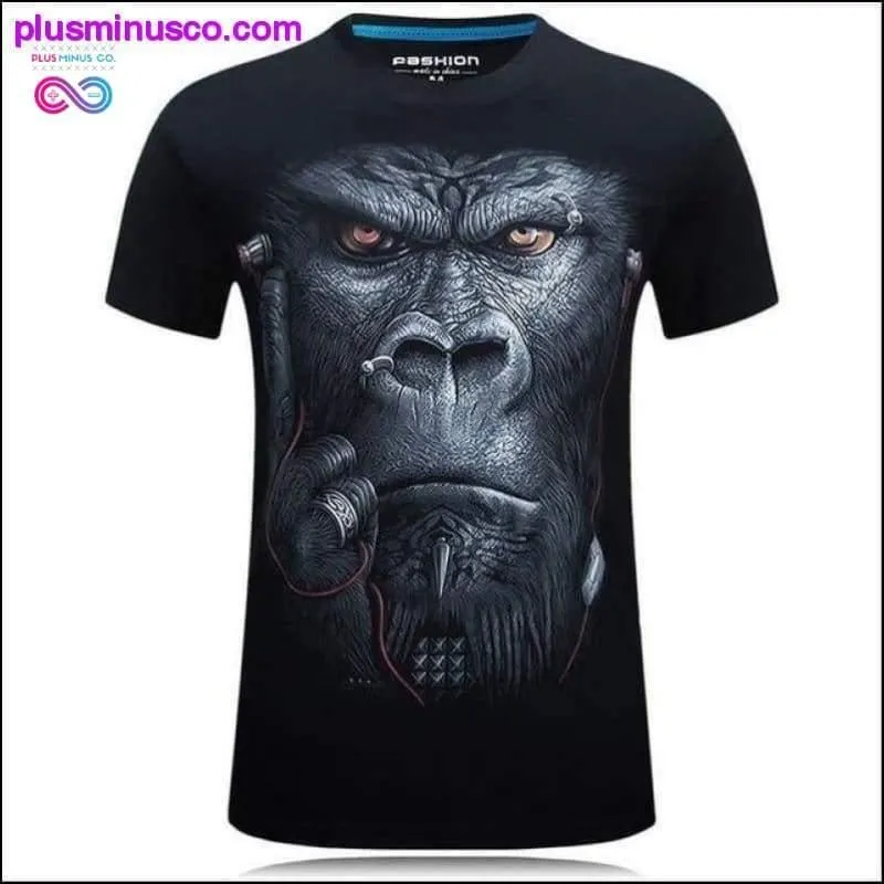 Men animal T-Shirt orangutan/gas monkey/Wolf 3D Printed