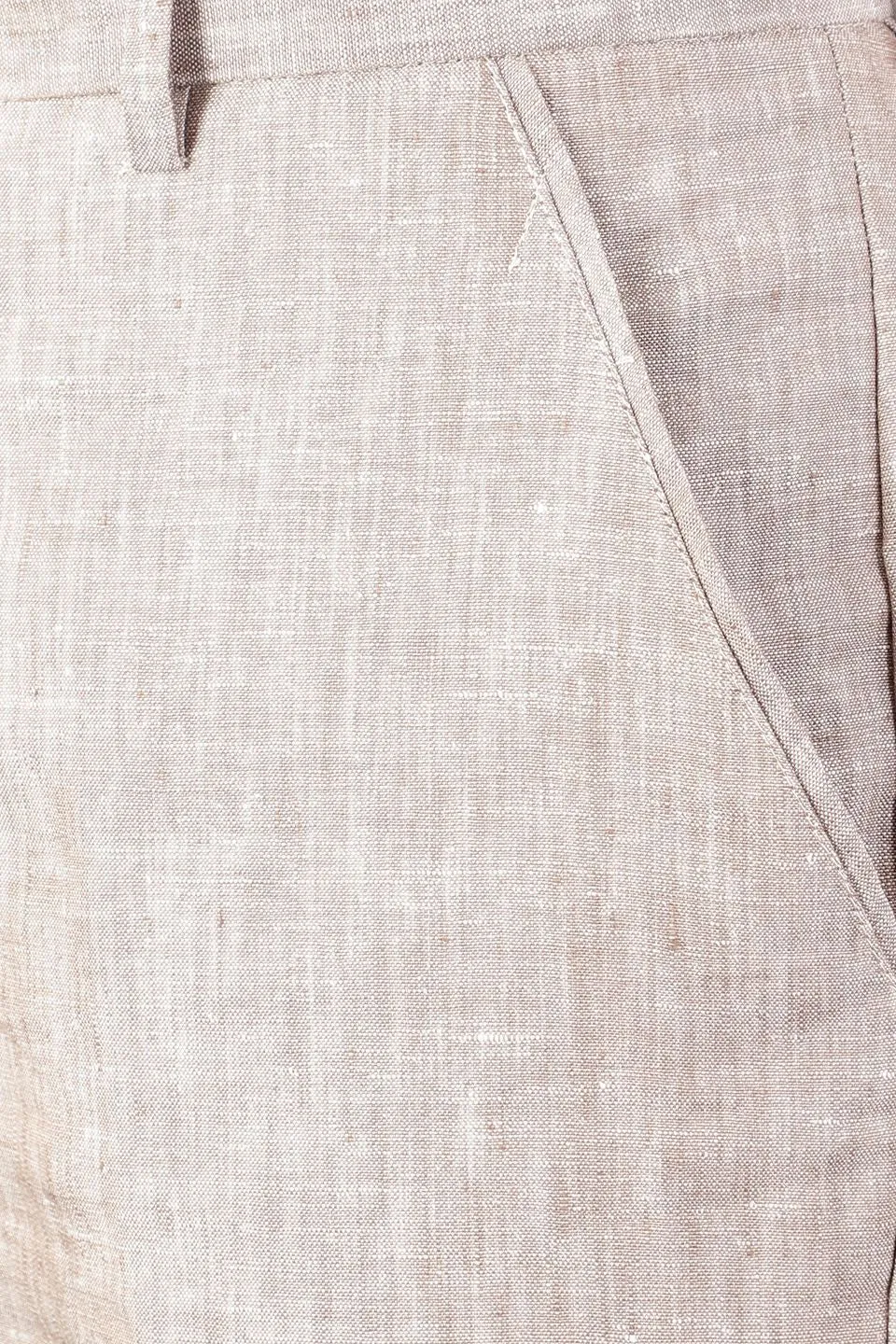 Men Linen Brown 2 Piece Suit