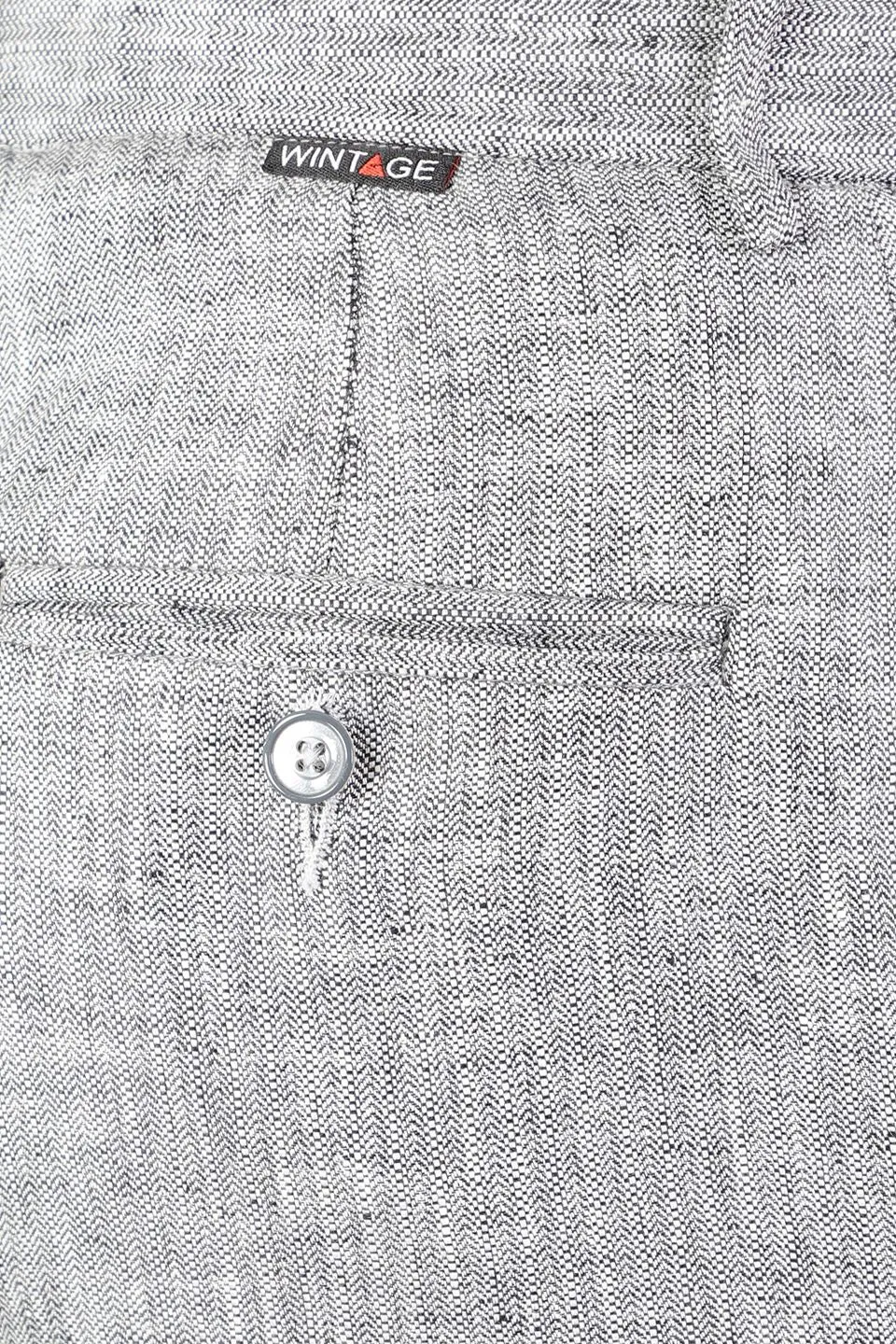 Men Linen Grey 2 Piece Suit
