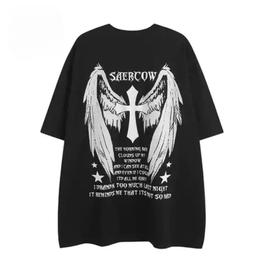 Men's Casual Tees Oversized Graphic Tees Wings