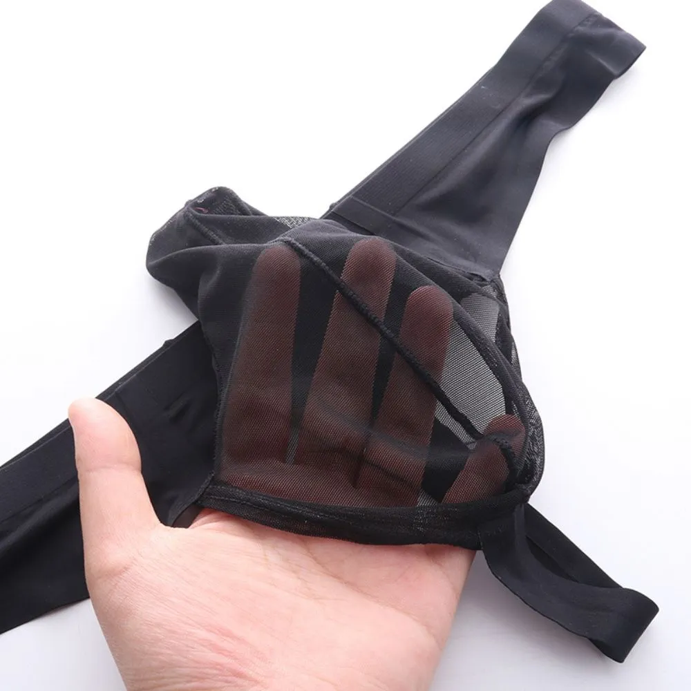 Men's Elephant's Trunk Ice Silk See-Through Thongs ( 4-Pack) JEWYEE 1944