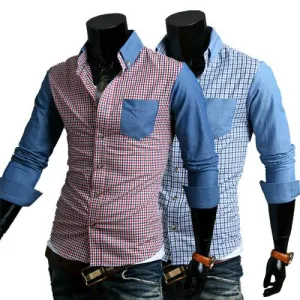 Men's Fashion Lattice Dress Shirt