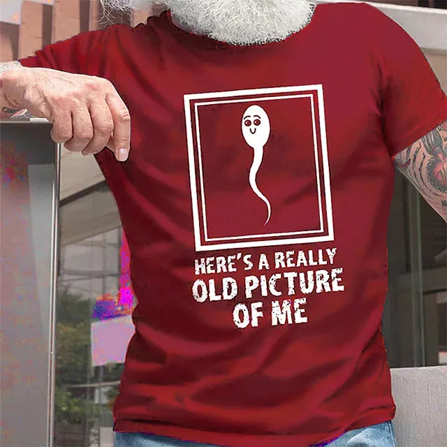 Men's Letter T-Shirt Old Picture of Me