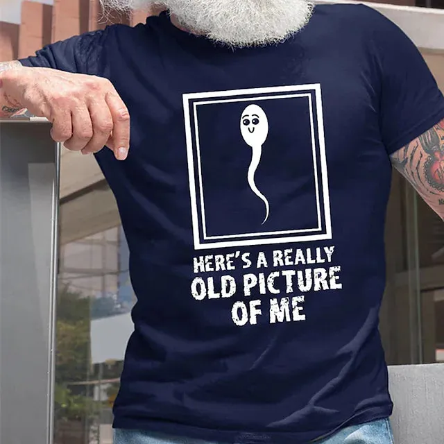 Men's Letter T-Shirt Old Picture of Me