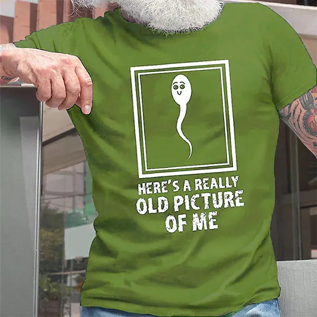 Men's Letter T-Shirt Old Picture of Me