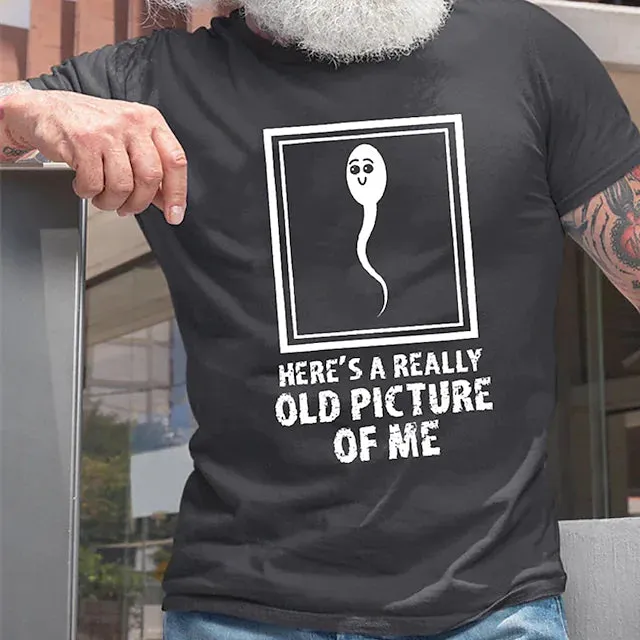 Men's Letter T-Shirt Old Picture of Me