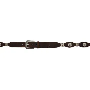 Mens Scalloped Belt With Kneeling Cowboy