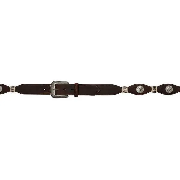 Mens Scalloped Belt With Kneeling Cowboy