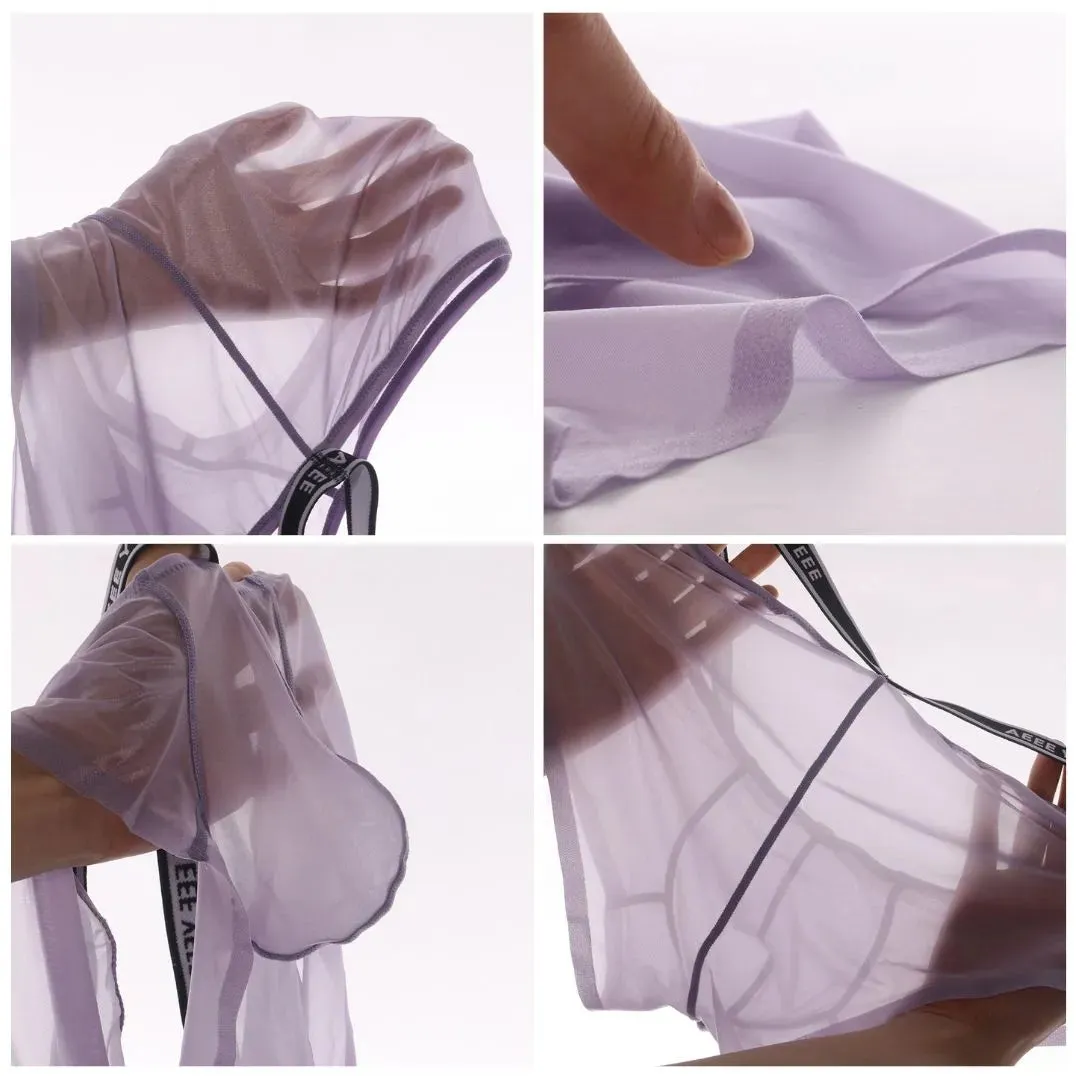 Men's See-through Ice Silk Underpants (4-Pack) - JEWYEE AY 841