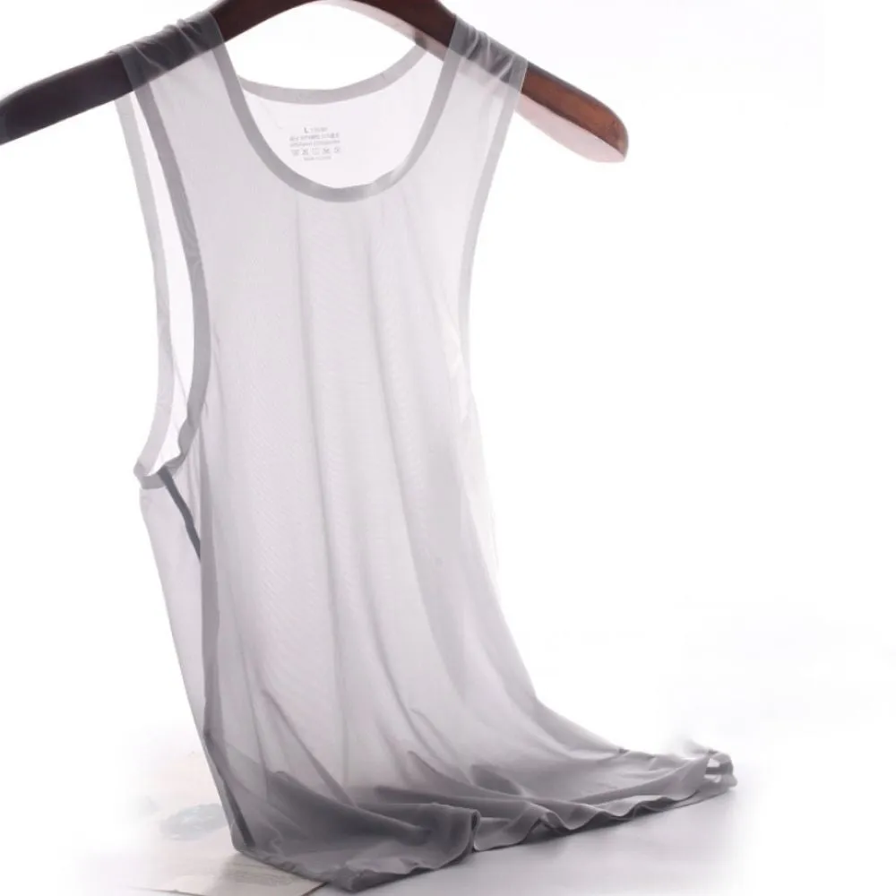Men's See-through Ultra Thin Ice Silk Seamless Tank Top or Underpants  - JEWYEE AY 844/829