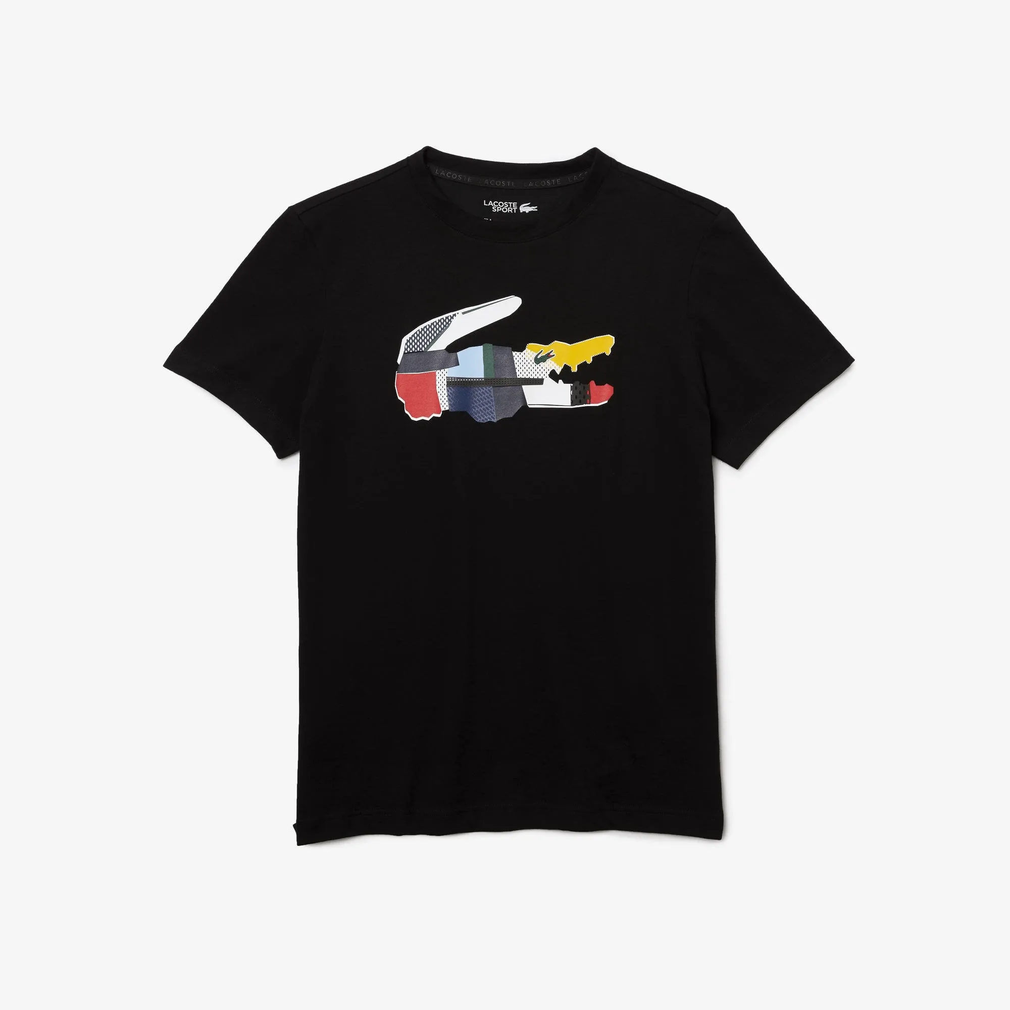 Men's SPORT Patchwork Crocodile Print Cotton T Shirt