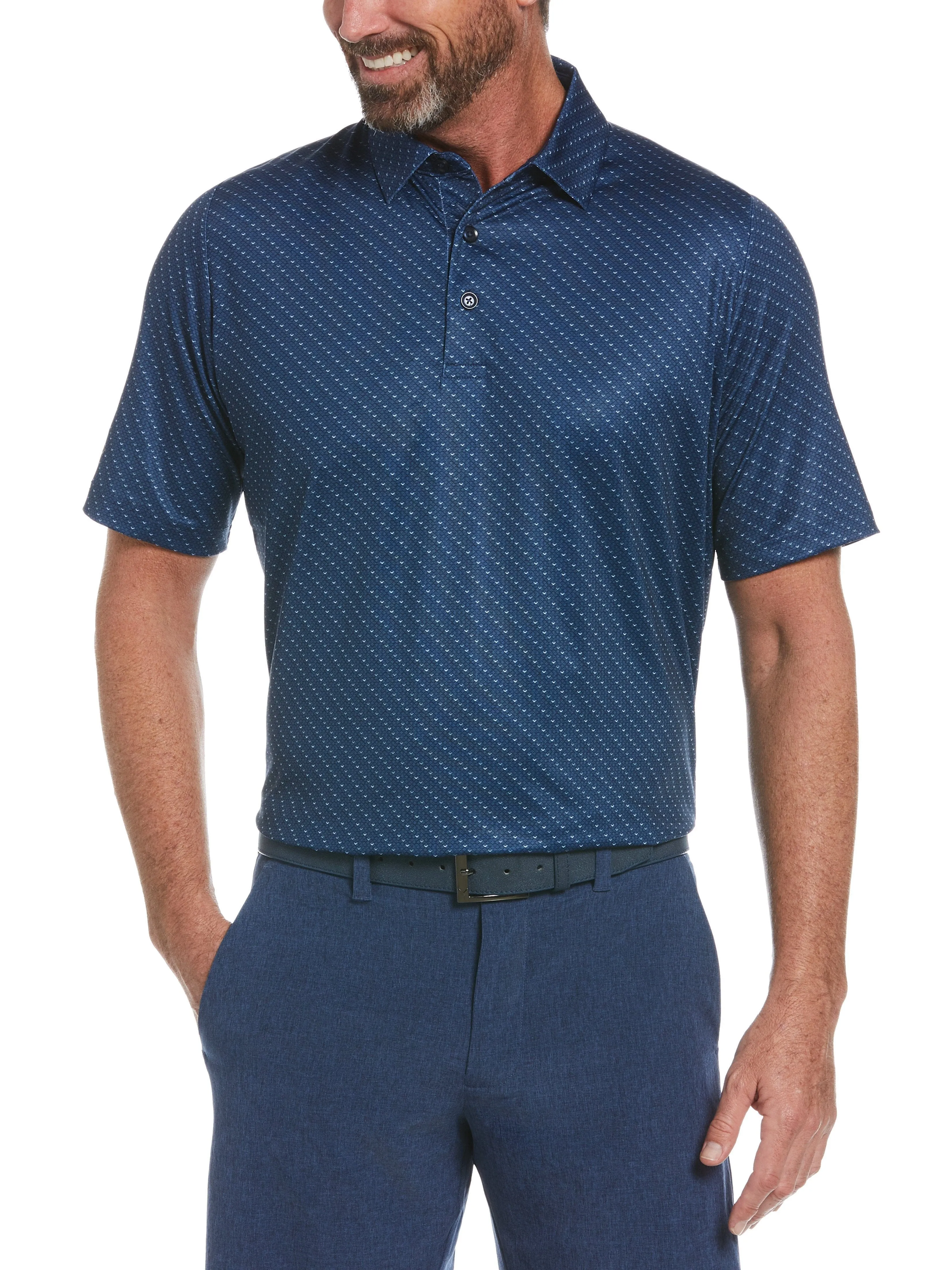 Mens Swing Tech™ Allover Chevron Polo