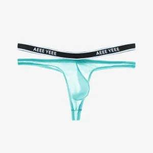 Men's Ultra Thin See-through Ice Silk Thongs Up to Size XXL (4-Pack) - JEWYEE 840B