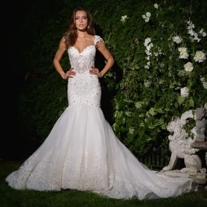 Mermaid Wedding Gowns  Backless See Through Illusion Elegant Dress