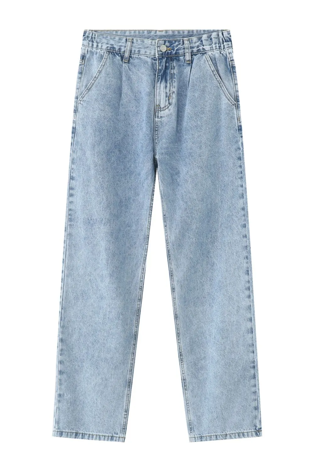 Mid Rise Baggy Jeans with Pockets
