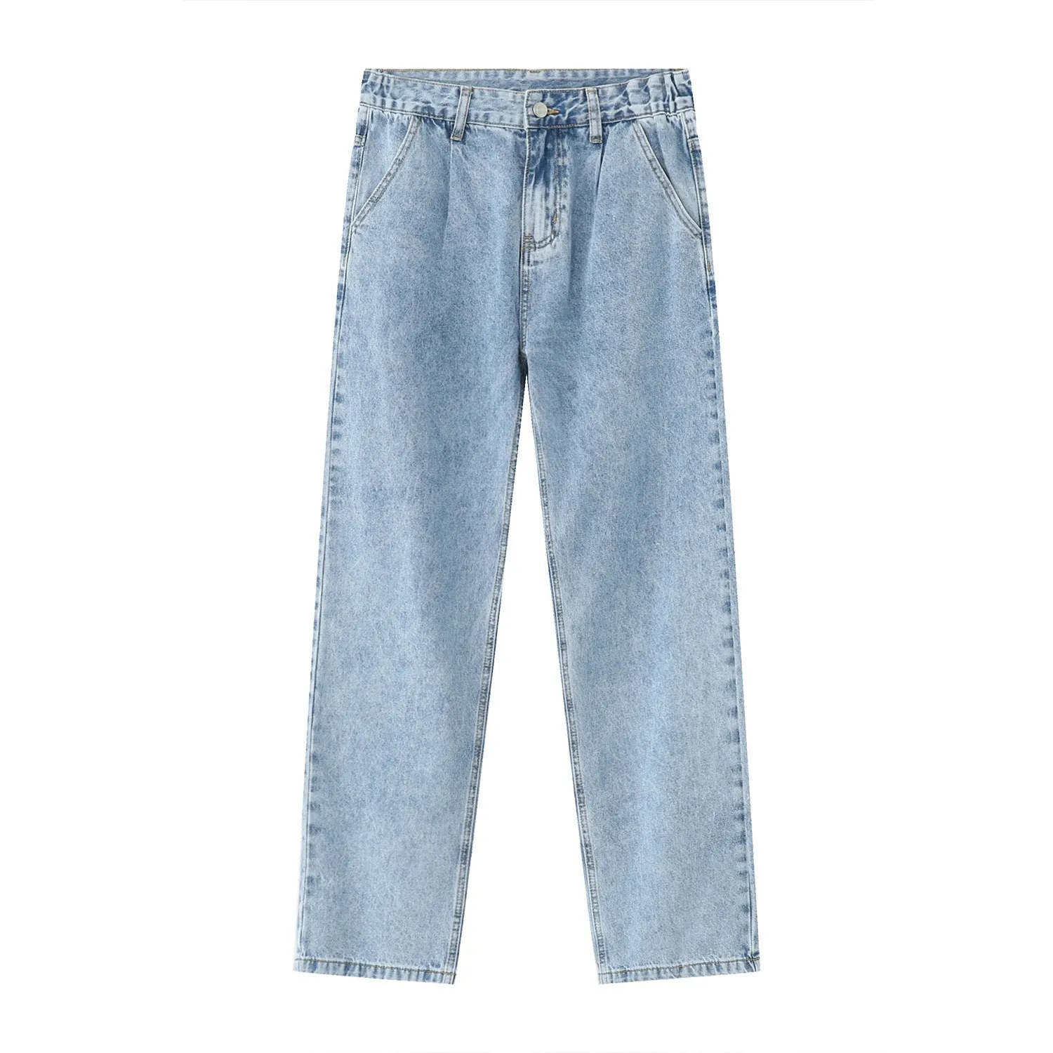 Mid Rise Baggy Jeans with Pockets