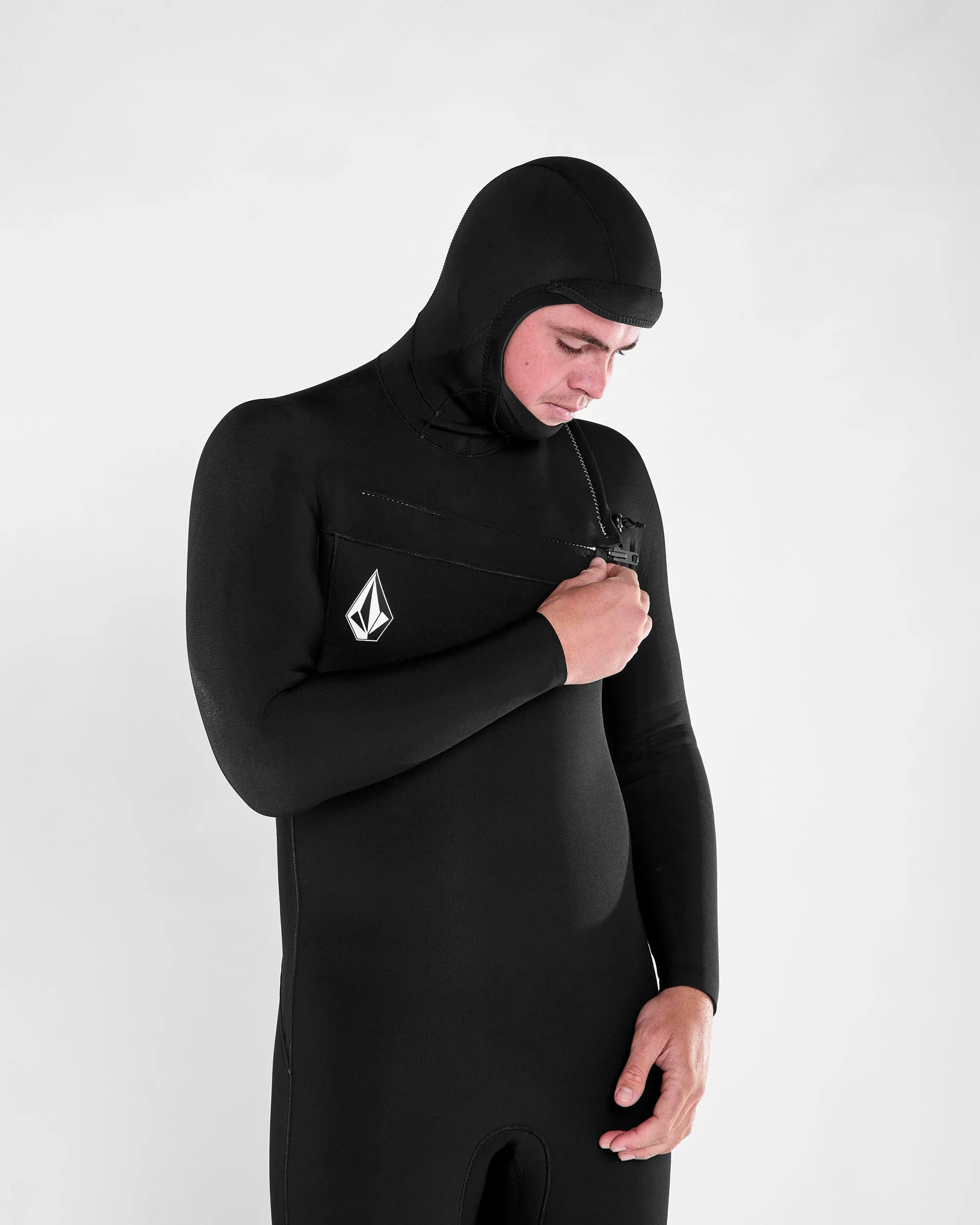 Modulator 4/3Mm Hooded Chest zip Wetsuit - BLACK