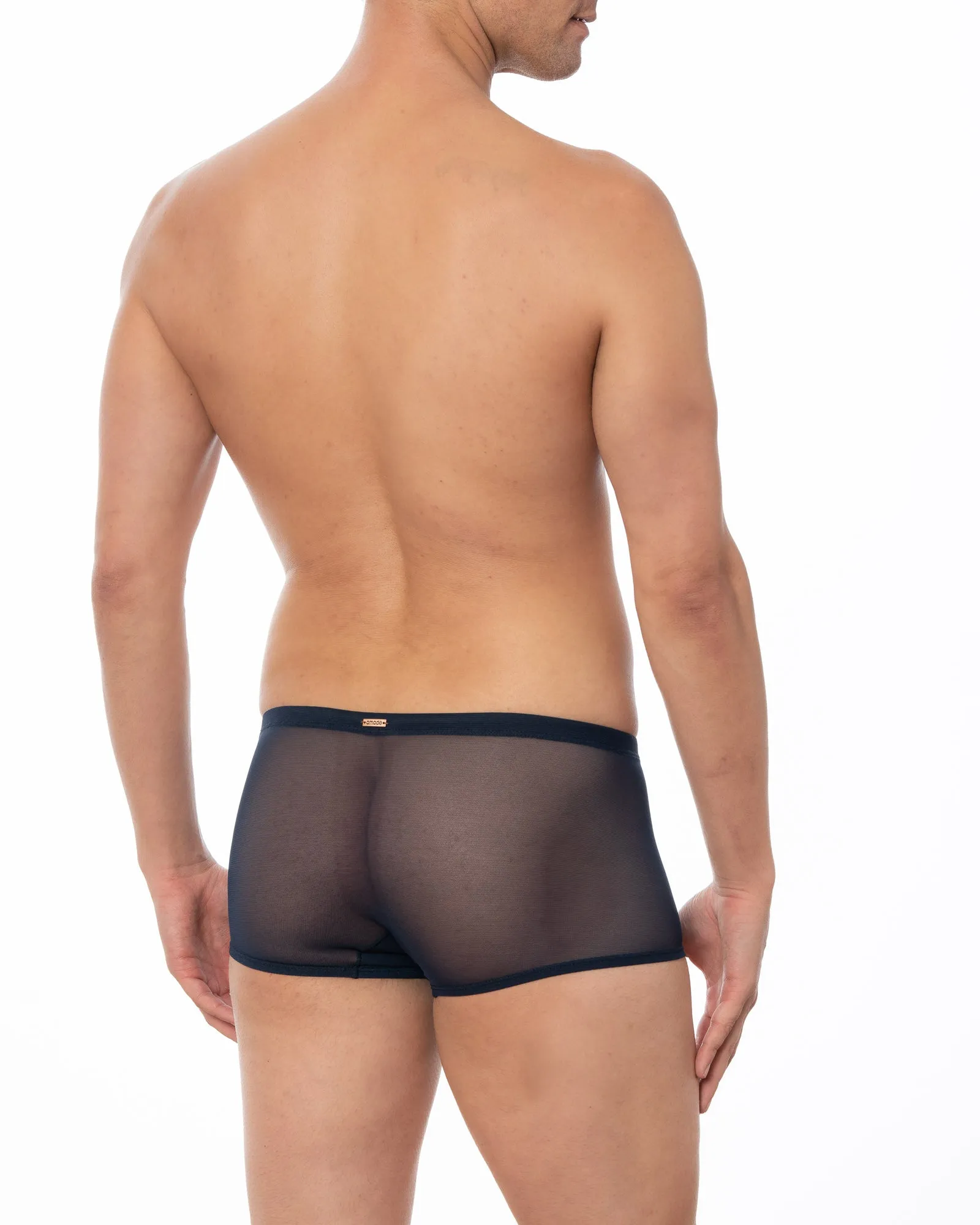 Navy - GRANT Sheer Mesh Boxer Brief