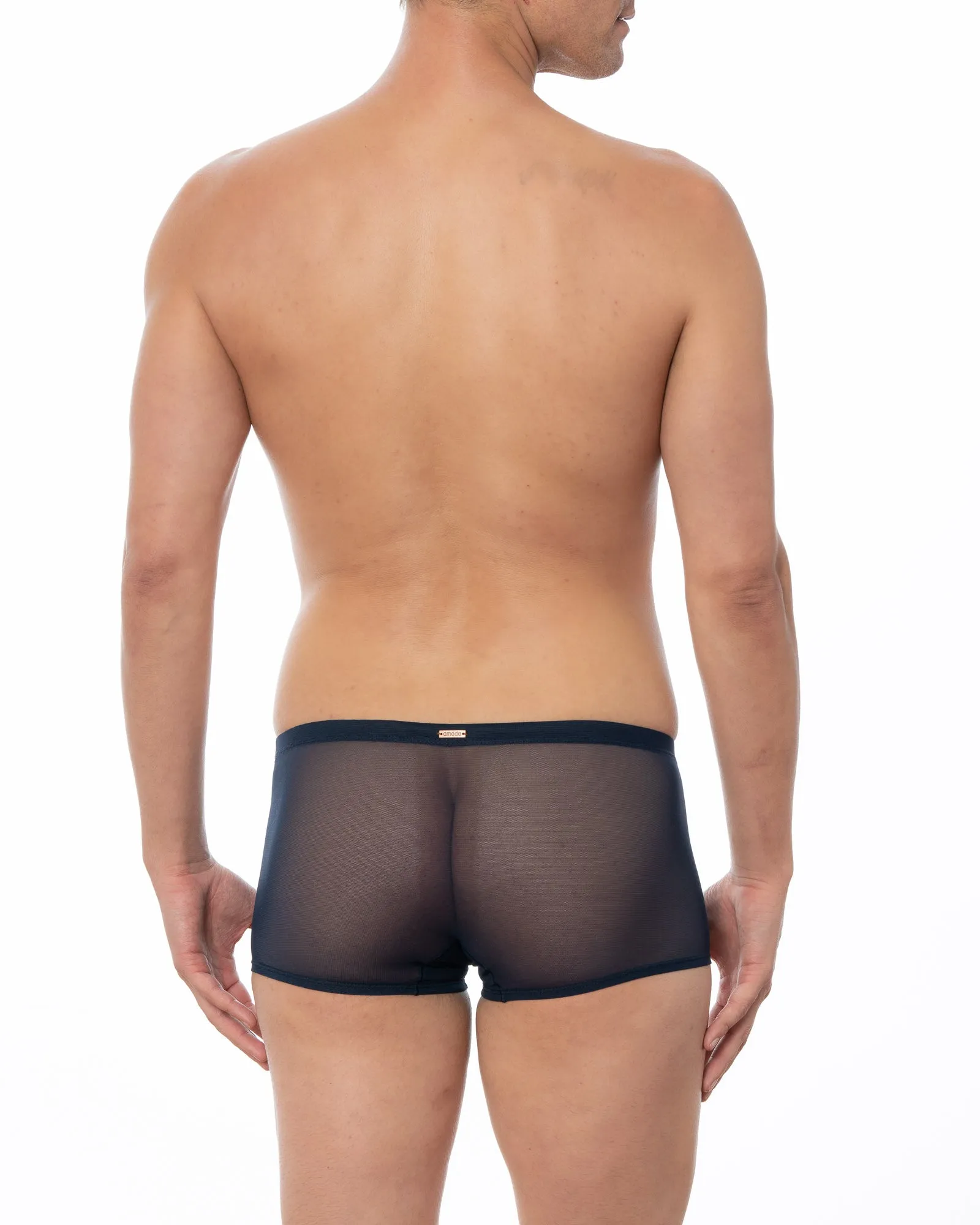 Navy - GRANT Sheer Mesh Boxer Brief