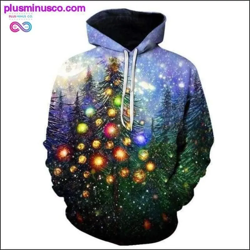 New 3D printing hoodie men's women's printed Christmas tree