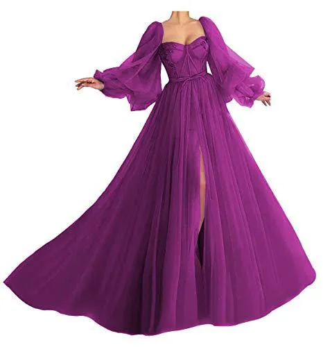 New New Arrival  Hot Trade   Puff Sleeve Ball Gown Heart Collar Tulle Ball Gown Dress