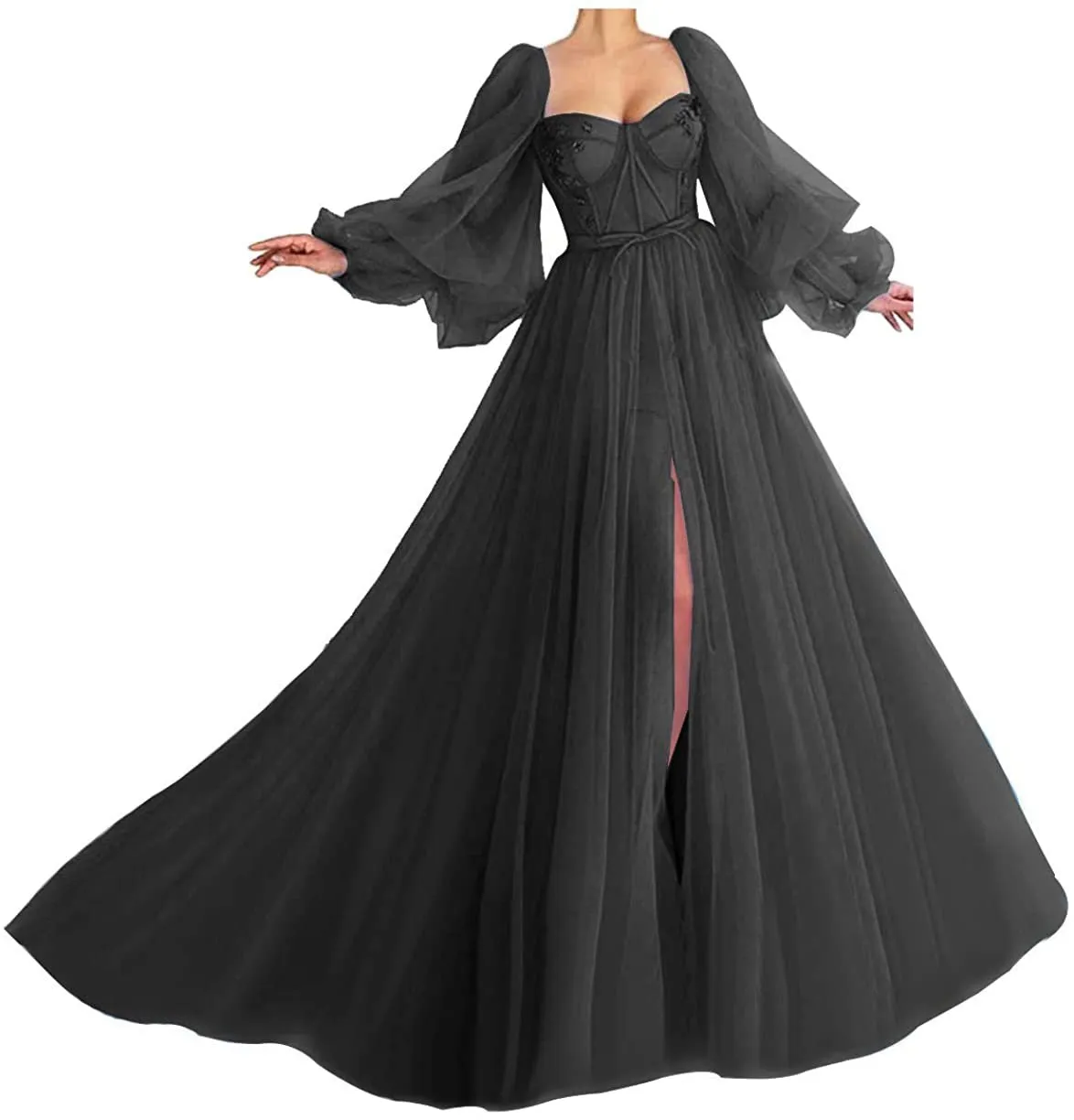 New New Arrival  Hot Trade   Puff Sleeve Ball Gown Heart Collar Tulle Ball Gown Dress