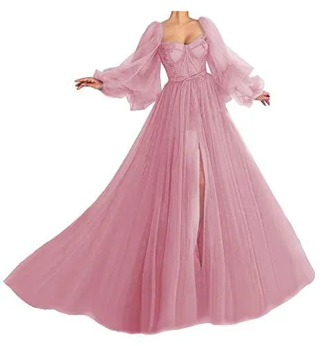 New New Arrival  Hot Trade   Puff Sleeve Ball Gown Heart Collar Tulle Ball Gown Dress