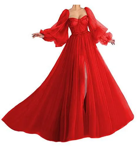 New New Arrival  Hot Trade   Puff Sleeve Ball Gown Heart Collar Tulle Ball Gown Dress