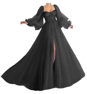 New New Arrival  Hot Trade   Puff Sleeve Ball Gown Heart Collar Tulle Ball Gown Dress