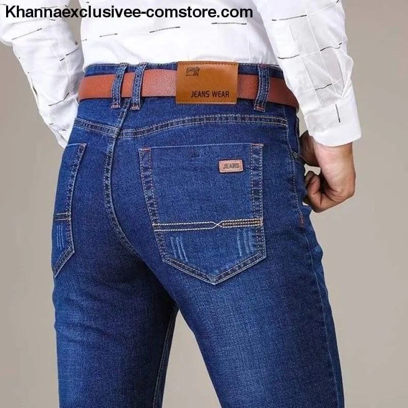 New Stylish Men'S Classic Jeans Pantaloons Soft Biker Denim Pants