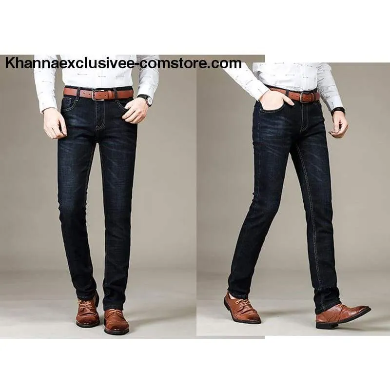 New Stylish Men'S Classic Jeans Pantaloons Soft Biker Denim Pants
