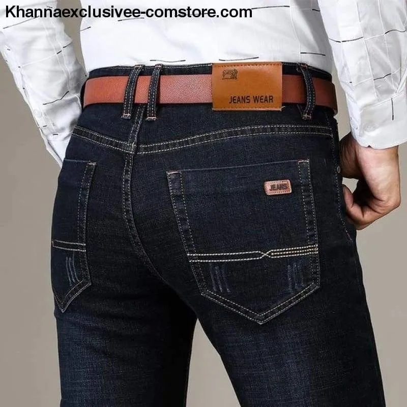New Stylish Men'S Classic Jeans Pantaloons Soft Biker Denim Pants