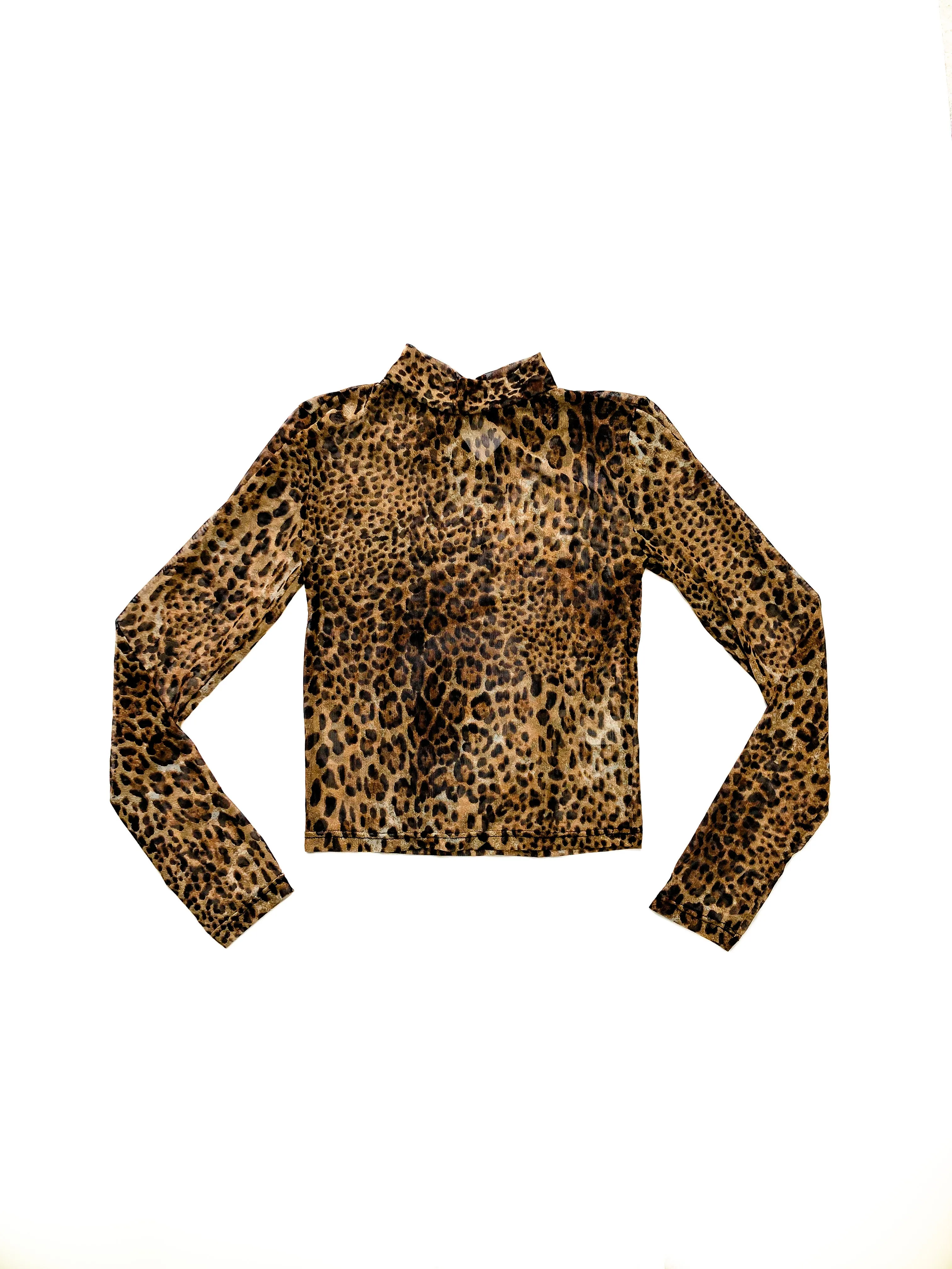 Oda Sheer Mesh Top - Leopard
