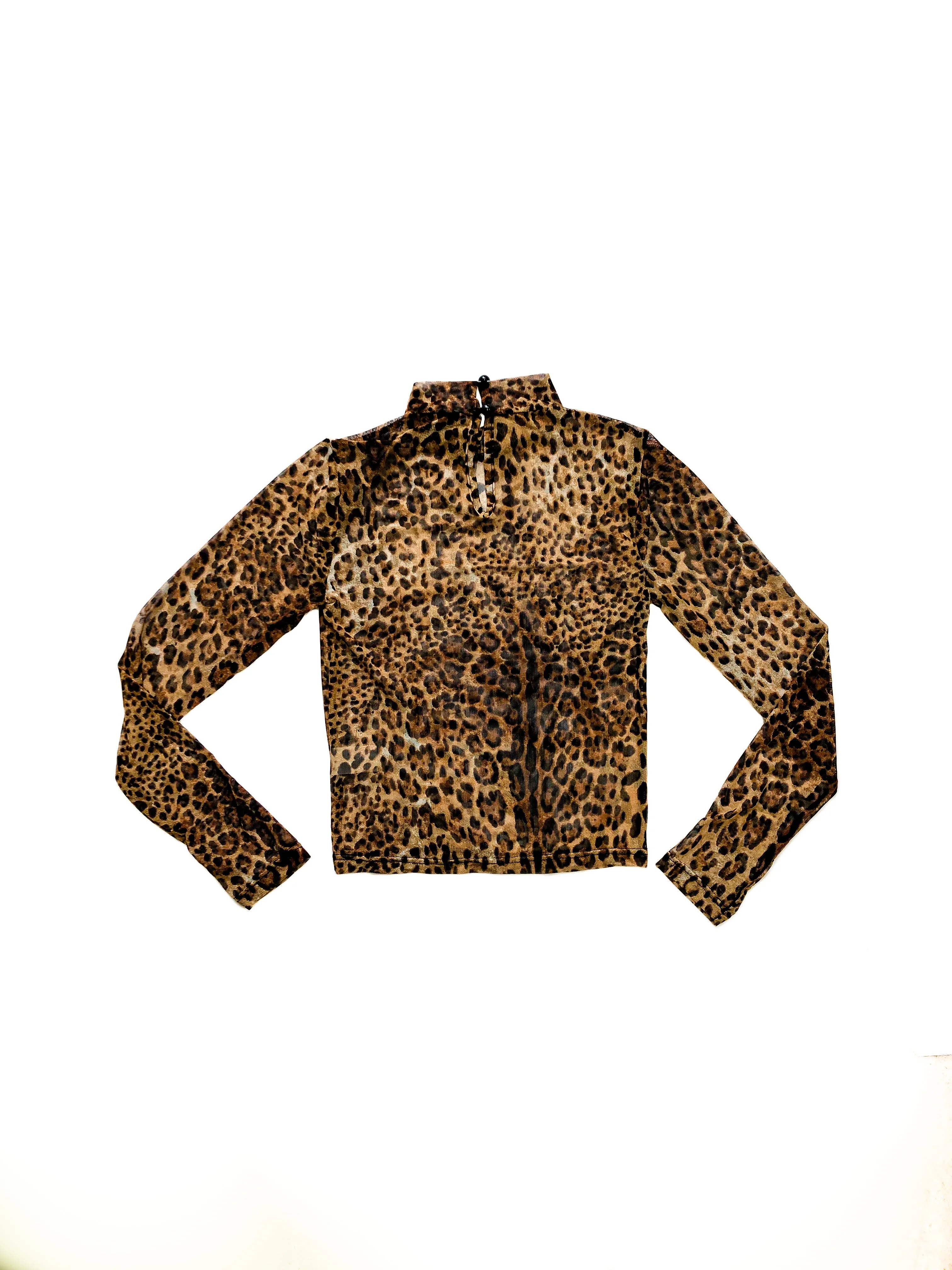 Oda Sheer Mesh Top - Leopard