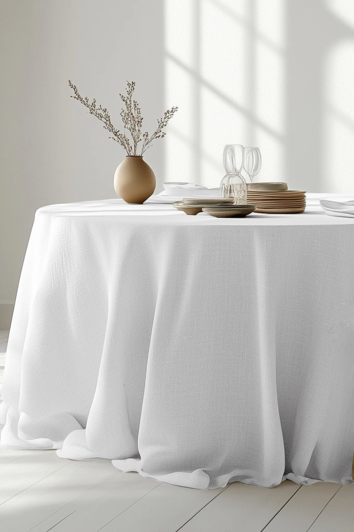 Oval Tablecloth - White