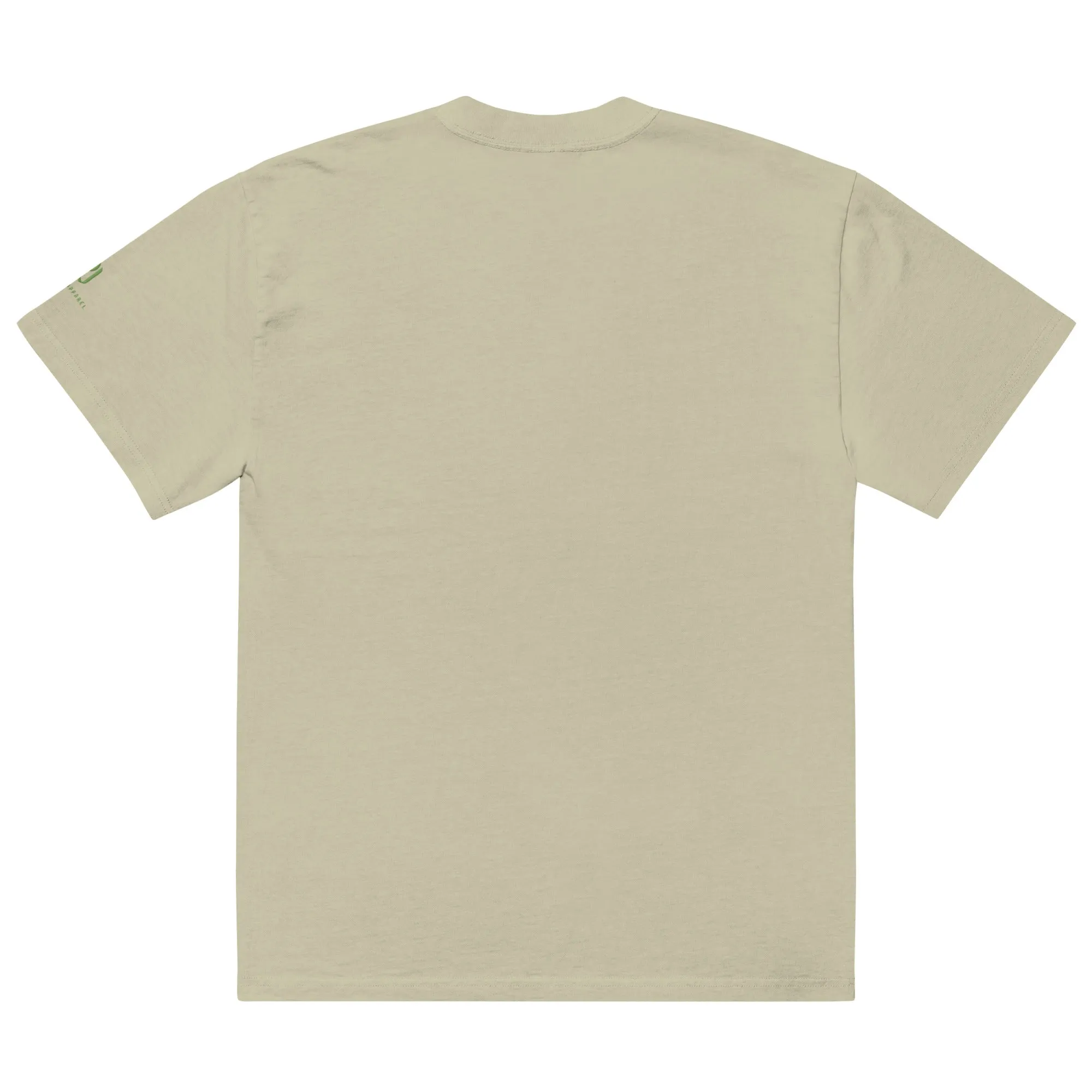Oversized faded Kiwi t-shirt-Embroidered "I Beat it" Print