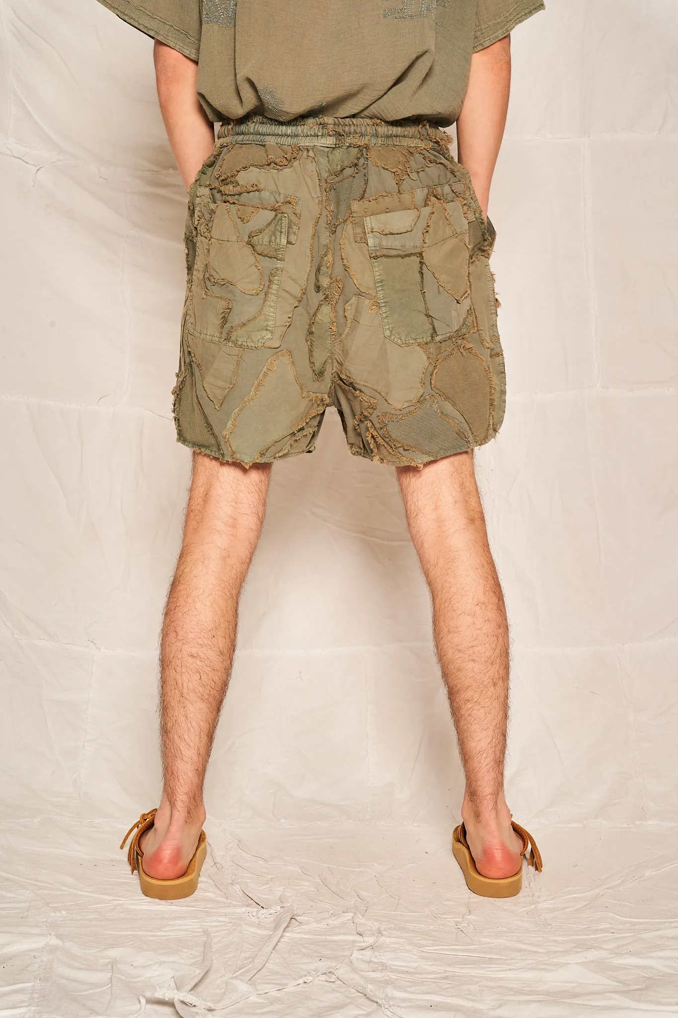 P62 Weekend Short Poplin Camo Patchwork Sage