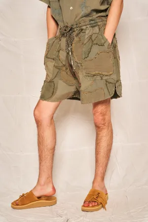 P62 Weekend Short Poplin Camo Patchwork Sage