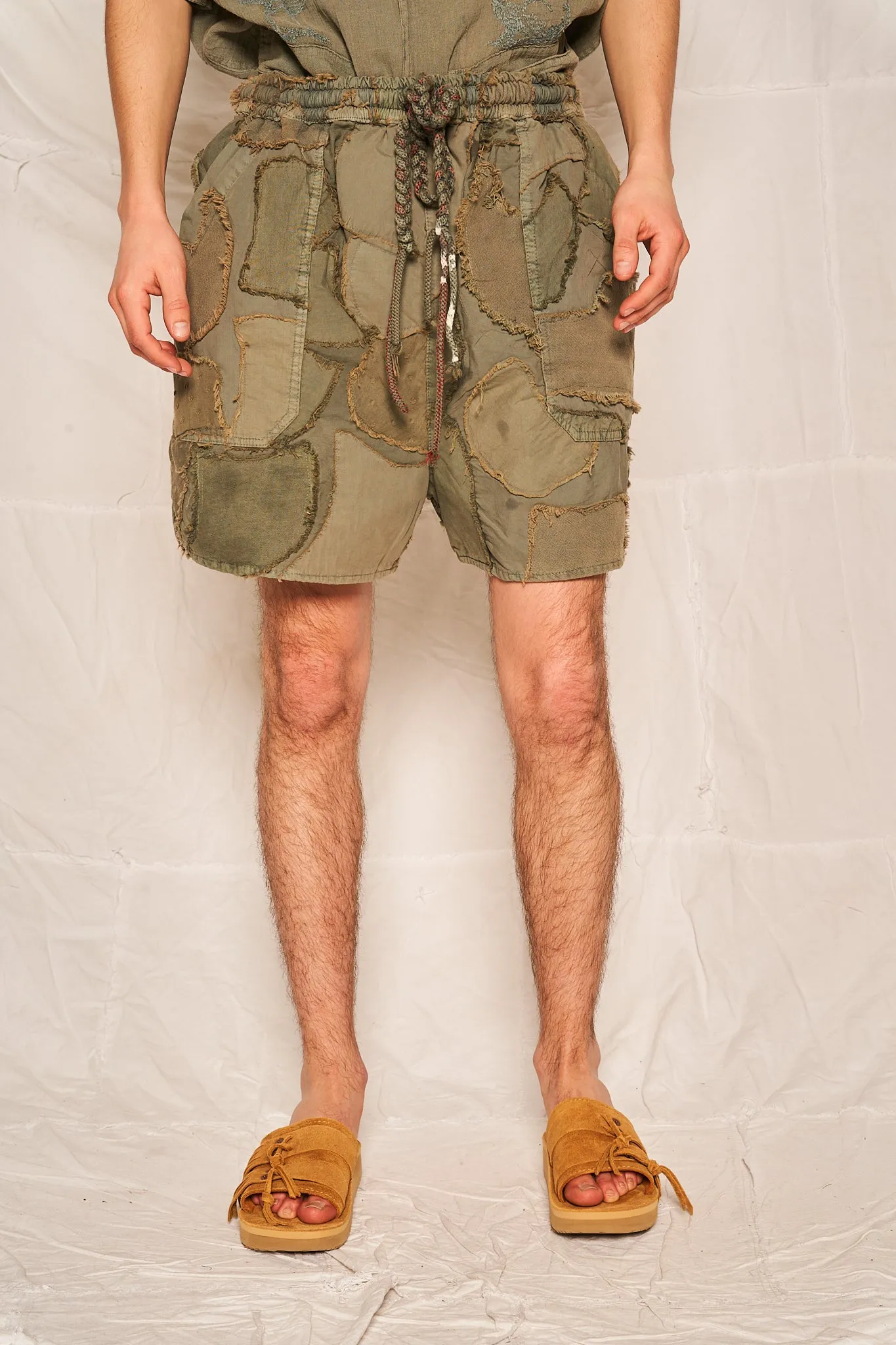 P62 Weekend Short Poplin Camo Patchwork Sage